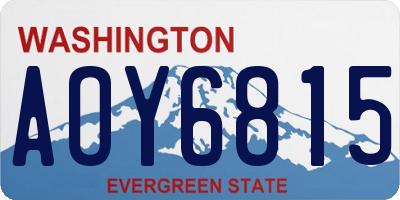 WA license plate AOY6815