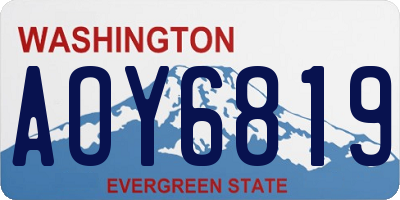 WA license plate AOY6819