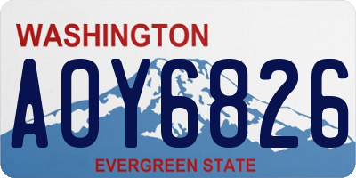 WA license plate AOY6826