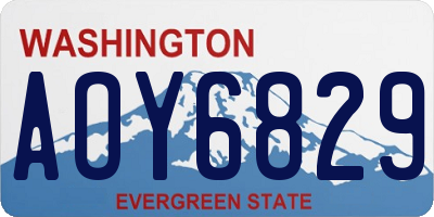 WA license plate AOY6829