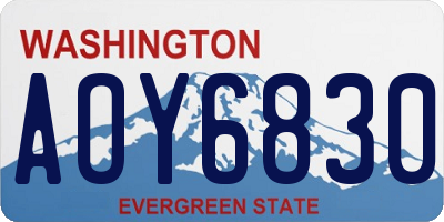 WA license plate AOY6830