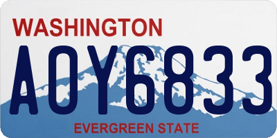 WA license plate AOY6833