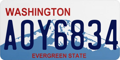 WA license plate AOY6834