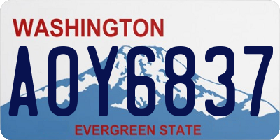 WA license plate AOY6837