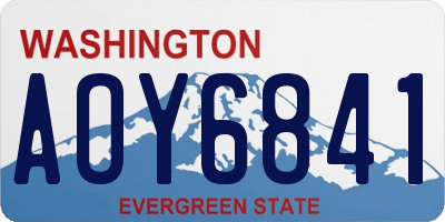 WA license plate AOY6841
