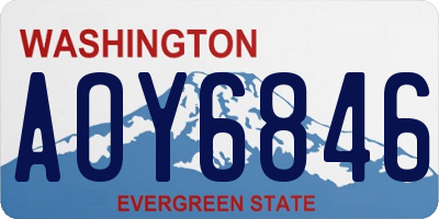 WA license plate AOY6846