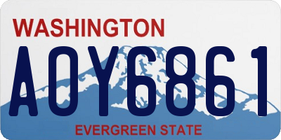 WA license plate AOY6861