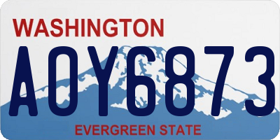 WA license plate AOY6873