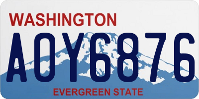WA license plate AOY6876