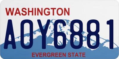WA license plate AOY6881