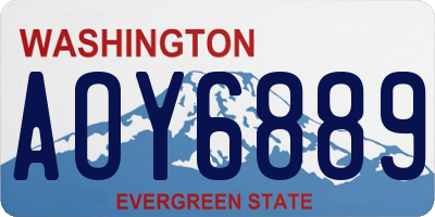 WA license plate AOY6889