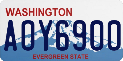 WA license plate AOY6900