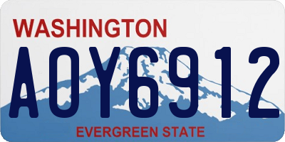 WA license plate AOY6912