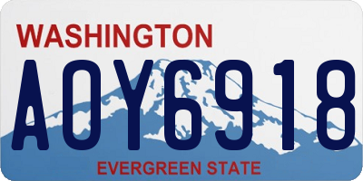 WA license plate AOY6918