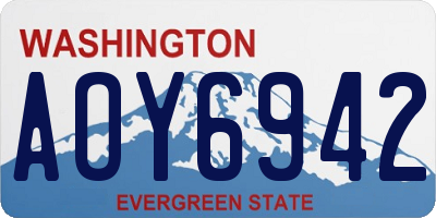 WA license plate AOY6942