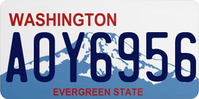 WA license plate AOY6956