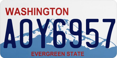 WA license plate AOY6957