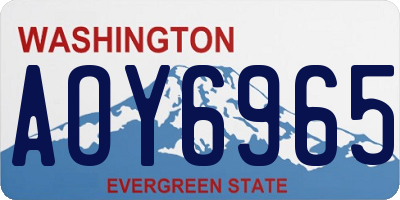 WA license plate AOY6965