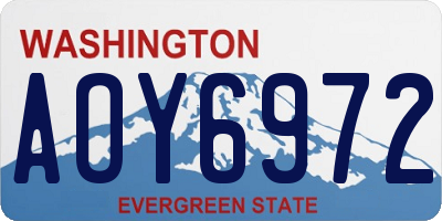 WA license plate AOY6972
