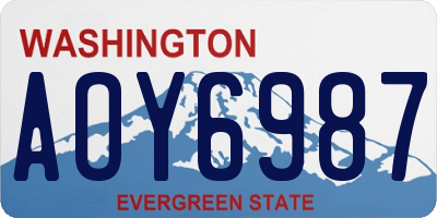 WA license plate AOY6987
