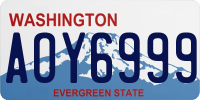 WA license plate AOY6999