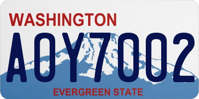 WA license plate AOY7002