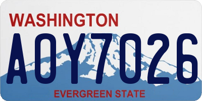 WA license plate AOY7026