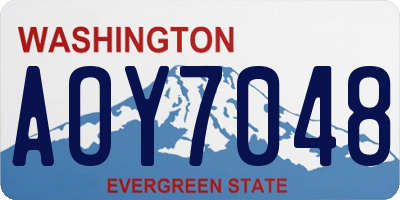 WA license plate AOY7048
