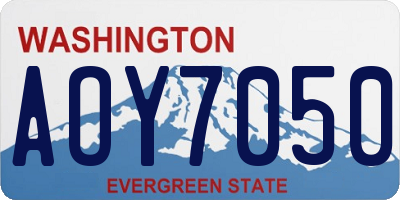 WA license plate AOY7050