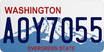 WA license plate AOY7055