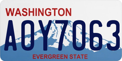 WA license plate AOY7063