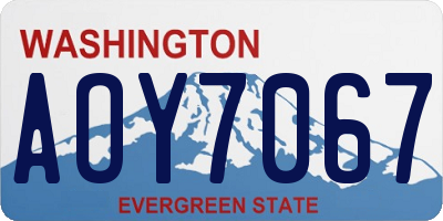 WA license plate AOY7067