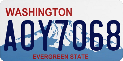 WA license plate AOY7068
