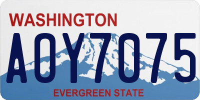 WA license plate AOY7075
