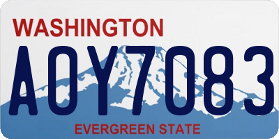 WA license plate AOY7083