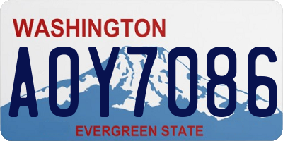 WA license plate AOY7086