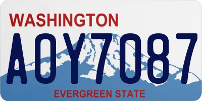 WA license plate AOY7087