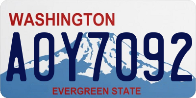 WA license plate AOY7092