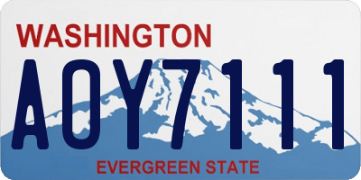 WA license plate AOY7111