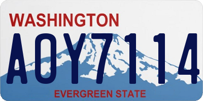 WA license plate AOY7114