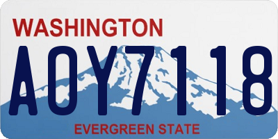WA license plate AOY7118