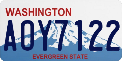 WA license plate AOY7122