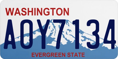 WA license plate AOY7134