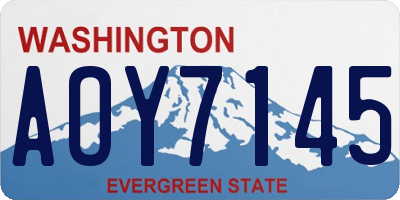 WA license plate AOY7145