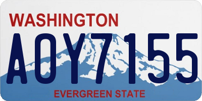 WA license plate AOY7155