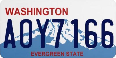 WA license plate AOY7166