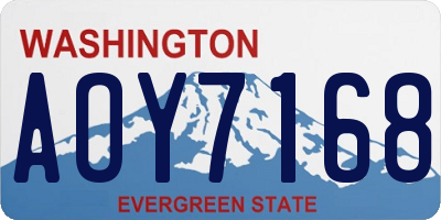 WA license plate AOY7168