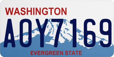 WA license plate AOY7169