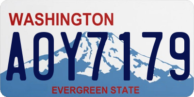WA license plate AOY7179