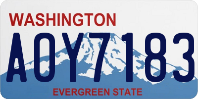 WA license plate AOY7183